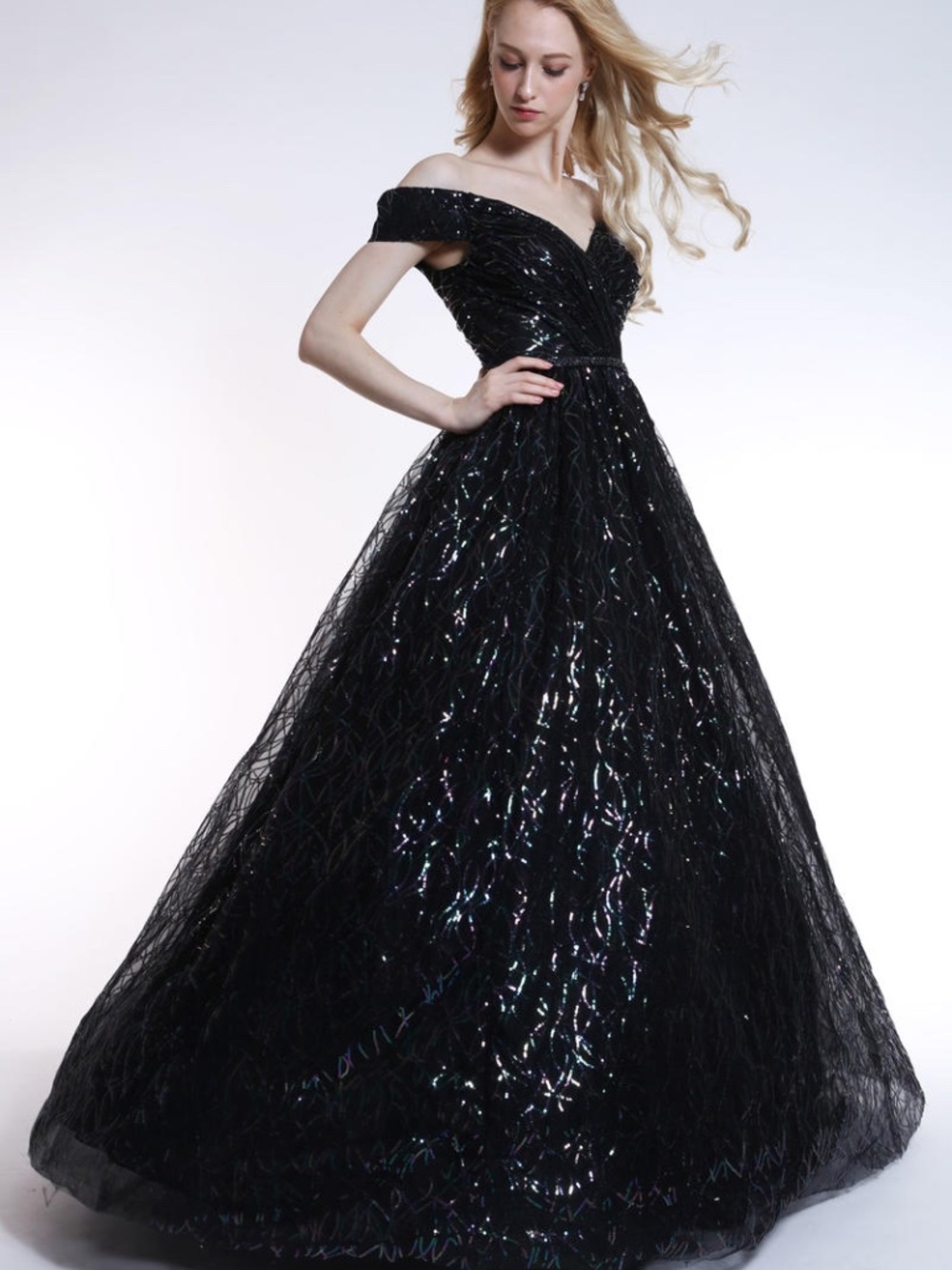 NWT AVA PRESLEY BLACK BALLGOWN SIZE 12